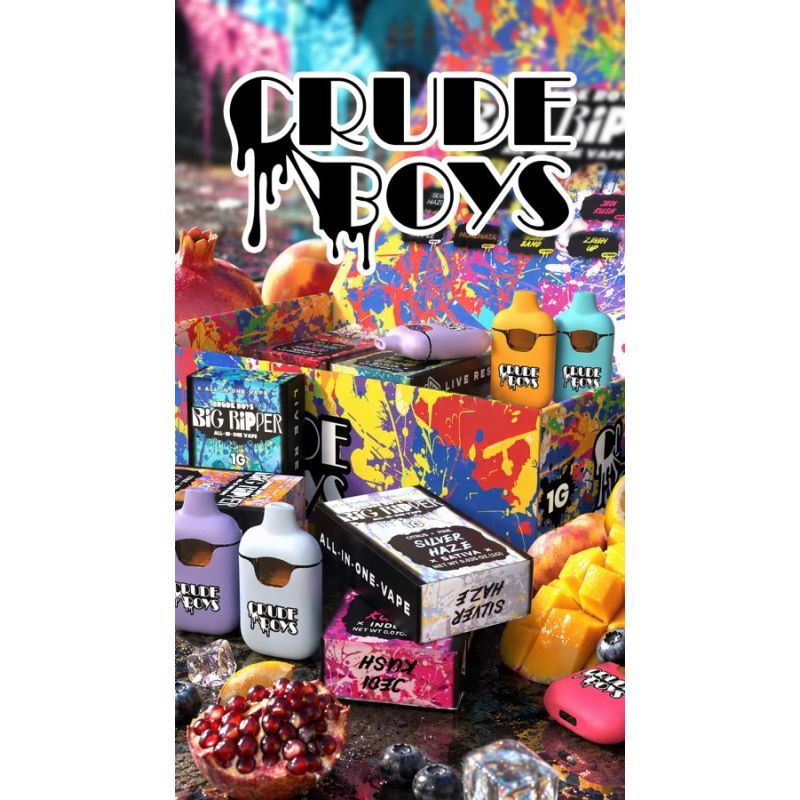 Crude Boys Big Ripper 1g & 2g Empty All-In-One Vape Pens with Packaging